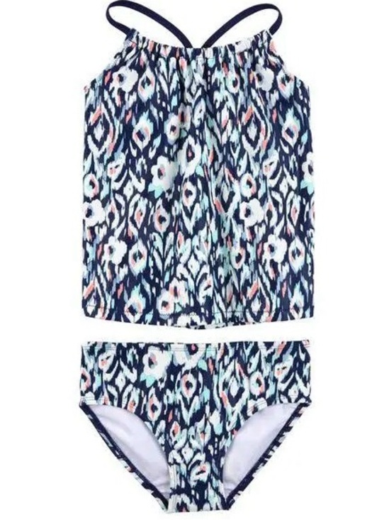 OshKosh B'gosh Other - EUC OshKosh Bigosh Girls' Navy Floral Tankini Two-Piece Swimsuit in Size 4T